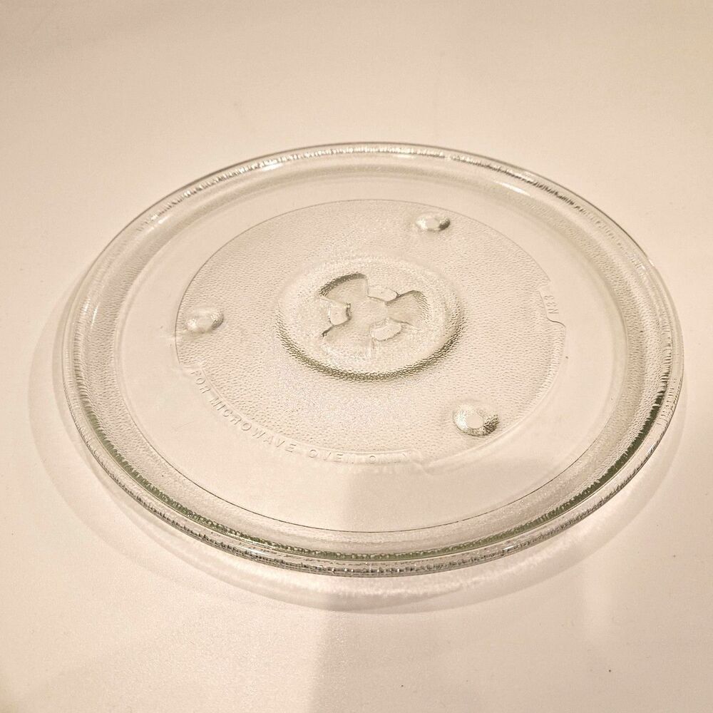 GE Genuine OEM Microwave Glass Round Plate Tray (10.62") with Support (7.25")